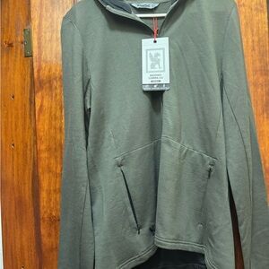 Icebreaker Olive Green Merino Hoodie with Zipper